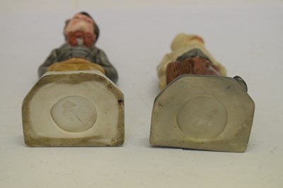 Lot 450 - Royal Worcester - Set of six 'Down and Out' menu holder figures