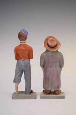 Lot 450 - Royal Worcester - Set of six 'Down and Out' menu holder figures