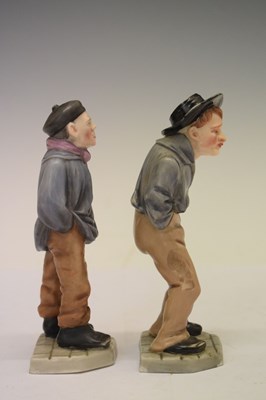 Lot 450 - Royal Worcester - Set of six 'Down and Out' menu holder figures