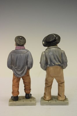 Lot 450 - Royal Worcester - Set of six 'Down and Out' menu holder figures