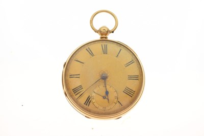 Lot 269 - 18ct open faced pocket watch