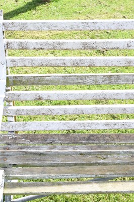 Lot 668 - Three seater white painted wooden garden bench