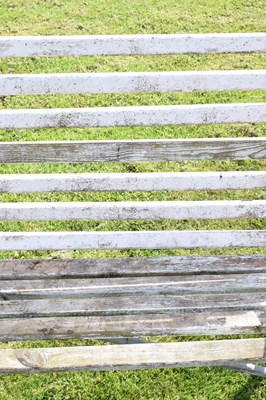 Lot 668 - Three seater white painted wooden garden bench