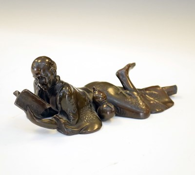 Lot 440 - Japanese bronzed meiji figure of a scholar