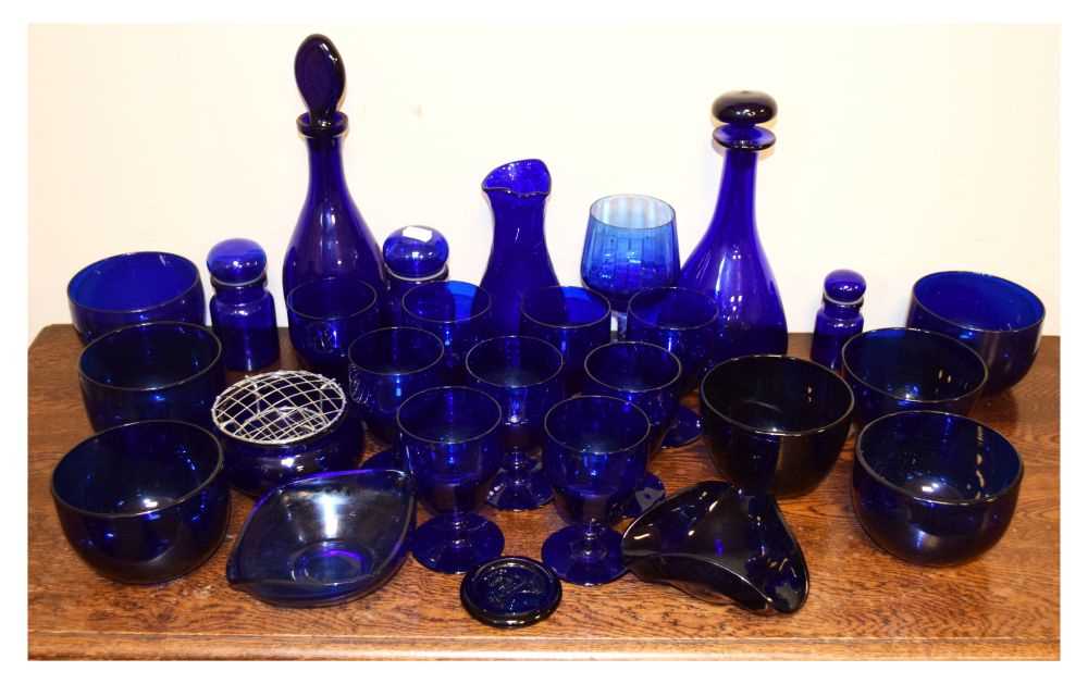 Lot 598 - Quantity of 20th Century Bristol Blue glass