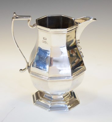 Lot 139 - George V silver octagonal baluster milk jug