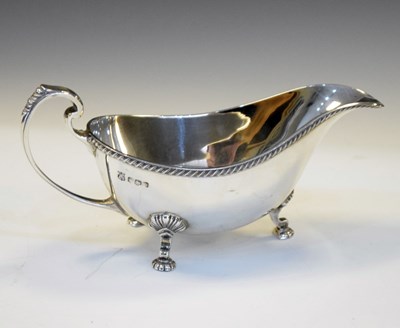 Lot 131 - Elizabeth II silver sauceboat