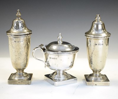 Lot 132 - Elizabeth II silver three piece cruet set