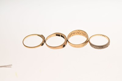 Lot 14 - Four various gold stone set rings