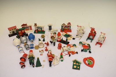 Lot 236 - Group of wooden Christmas themed hanging decorations