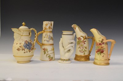 Lot 382 - Royal Worcester - Four jugs, etc