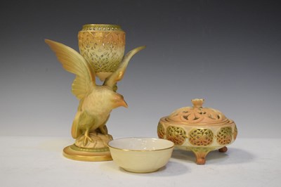 Lot 383 - Three items of Royal Worcester reticulated ware