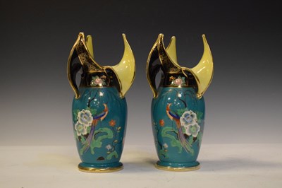 Lot 410 - Pair of Noritake 'petal vases'