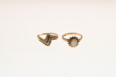 Lot 24 - Two 9ct gold stone set dress ring