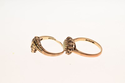 Lot 24 - Two 9ct gold stone set dress ring