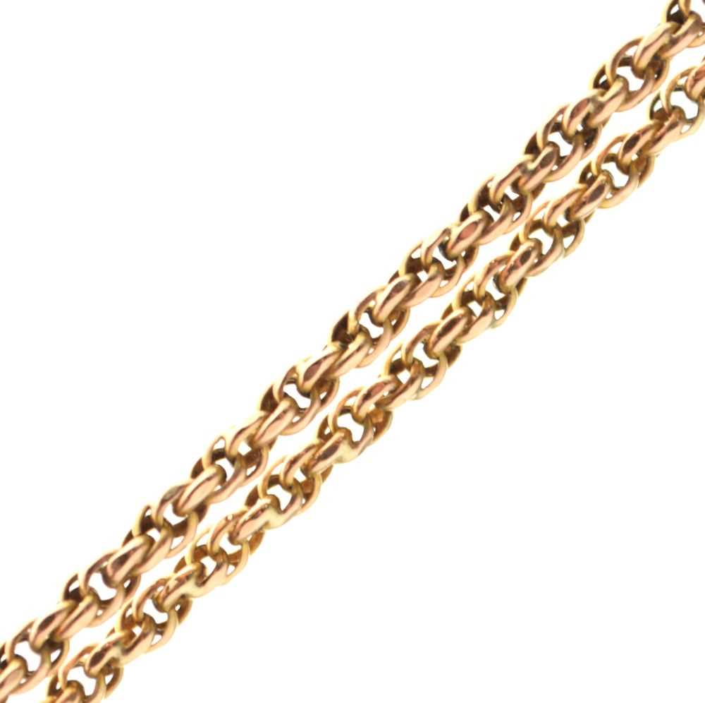 Lot 77 - Yellow metal rope-link necklace
