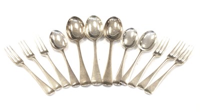 Lot 130 - George V Hanovarian pattern part silver flatware