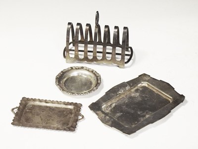 Lot 135 - Edward VIII silver toast rack and pin dishes