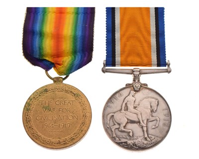 Lot 184 - First World War medal pair