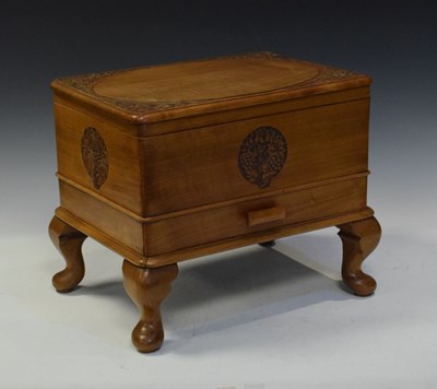 Lot 634 - Early 20th Century carved sewing box