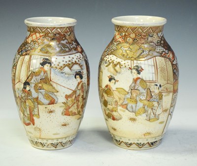 Lot 438 - Pair of early 20th Century Japanese satsuma vases