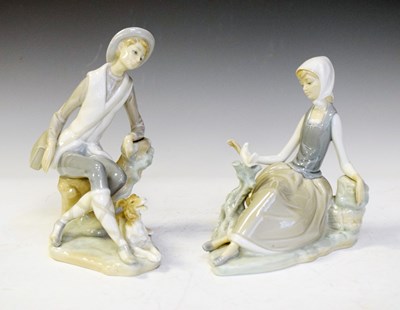 Lot 413 - Lladro - Pair of porcelain figures