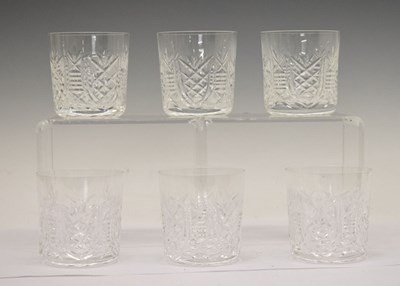 Lot 376 - Set of six Waterford cut glass whisky tumblers