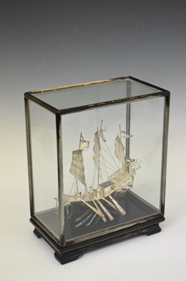 Lot 480 - Sterling silver model of a junk