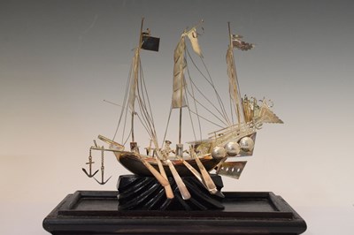 Lot 480 - Sterling silver model of a junk