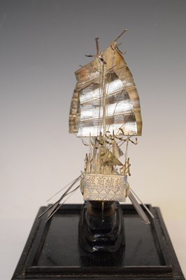 Lot 480 - Sterling silver model of a junk