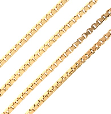 Lot 70 - 9ct gold box link necklace