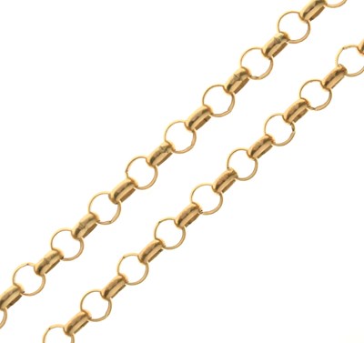 Lot 71 - 9ct gold belcher link necklace