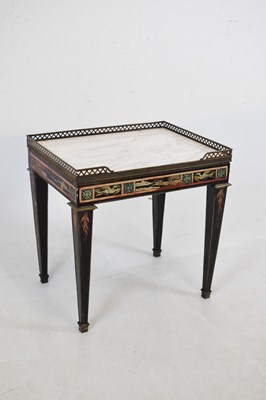 Lot 582 - Early 20th Century black-lacquered Chinoiserie side table