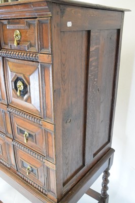Lot 176 - Late 17th Century oak geometric chest of drawers