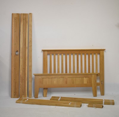 Lot 650 - JB Global light oak double bed frame