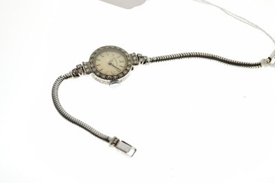 Lot 118 - Vertex - Lady's platinum and diamond cocktail watch
