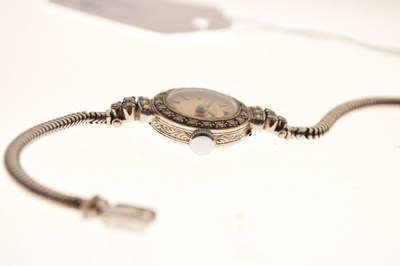 Lot 118 - Vertex - Lady's platinum and diamond cocktail watch