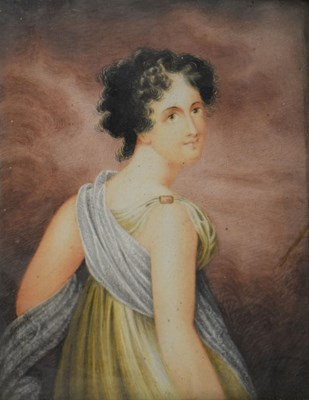 Lot 447 - Watercolour of a lady in classical dress