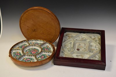 Lot 642 - Early 20th Century Chinese nine-compartment porcelain breakfast set, etc