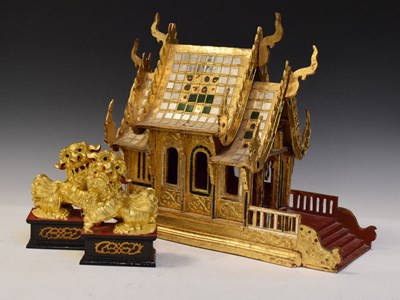 Lot 432 - East Asian giltwood model of a temple