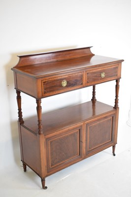 Lot 586 - Edwardian inlaid mahogany two-tier buffet