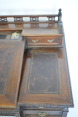 Lot 197 - Edwardian mahogany breakfront desk