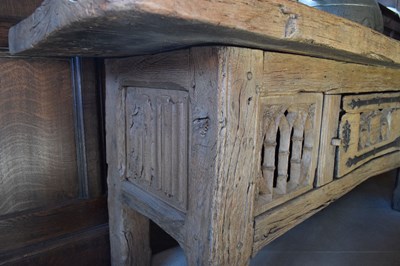 Lot 9 - Oak table cupboard