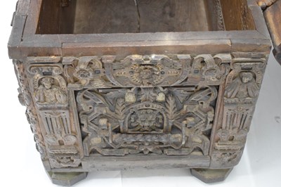 Lot 711 - Ex Barrow Court, Barrow Gurney - Small late 16th Century carved oak chest