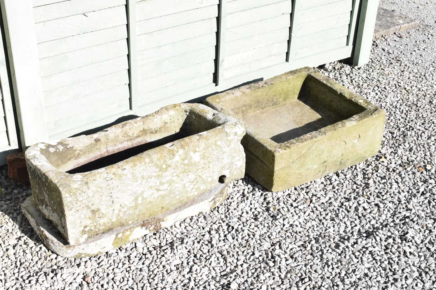 Lot 529 - Antique stone trough, and another in two sections