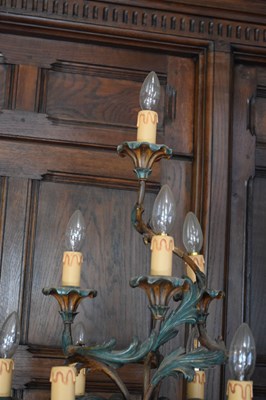 Lot 19 - Pair of floor-standing ten-light candelabra