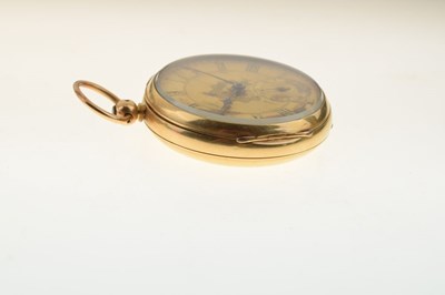 Lot 76 - Anonymous - 18ct gold open faced pocket watch
