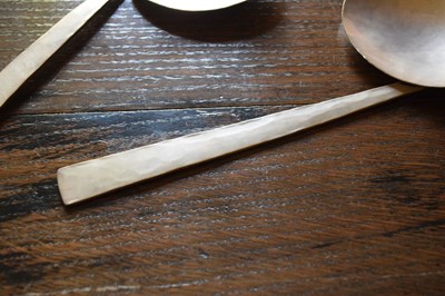 Lot 114 - Pair of Elizabeth II Modernist silver spoons by Philippa Jane Merriman