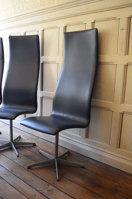 Lot 115 - Arne Jacobsen (1902-71) for Fritz Hansen, set of eight model 7403 'Oxford' high back chairs