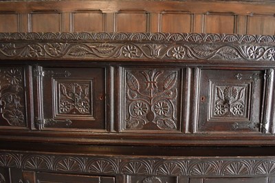Lot 36 - Large Charles II oak court cupboard